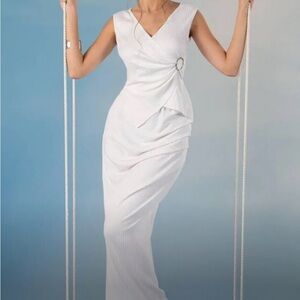 Elegant White Butterfly Cotton Sleeveless Dress set skirt and shirt bundle